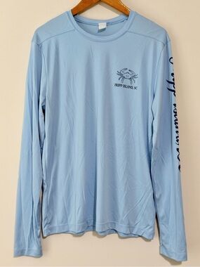 Sport-Tek Unisex Long-Sleeve Swim Rash Guard - Light Blue Fripp Island SC